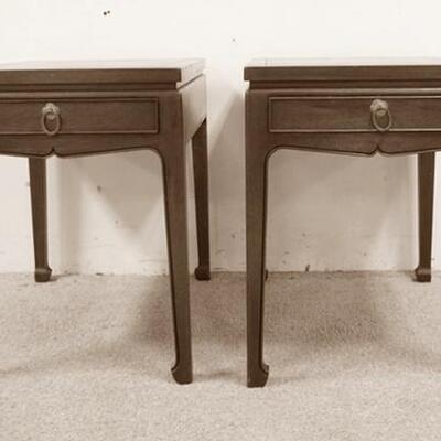 1311	PAIR OF MAHOGANY ONE DRAWER END TABLES, 18 IN X 27 IN X 23 IN HIGH
