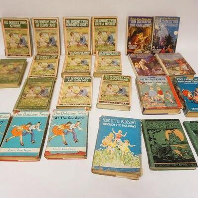 1255	LOT OF 23 ANTIQUE CHILDRENS BOOKS, INCLUDING NANCY DREW, THE BOBBY TWINS ETC. 
