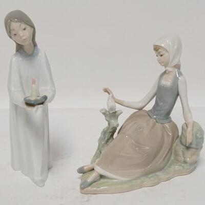 1191	TWO LLADRO FIGURES; A GIRL W/ DOVE & A GIRL W/ CANDLE

