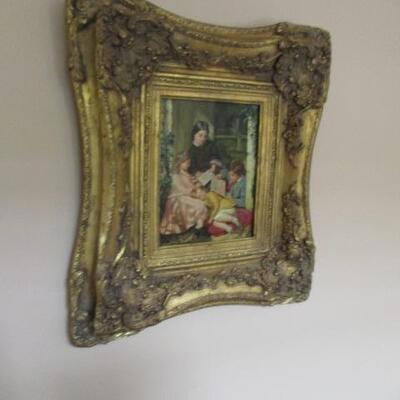 Listed Art Oils in Ornate Gold Gilt Frame 