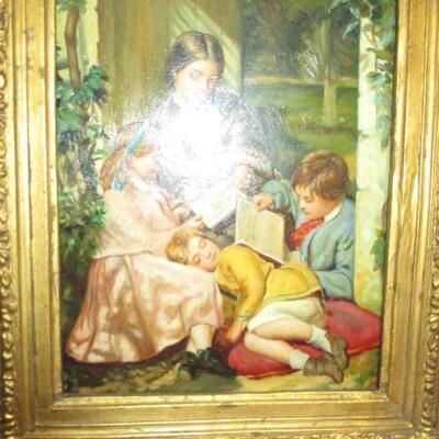 Listed Art Oils in Ornate Gold Gilt Frame 