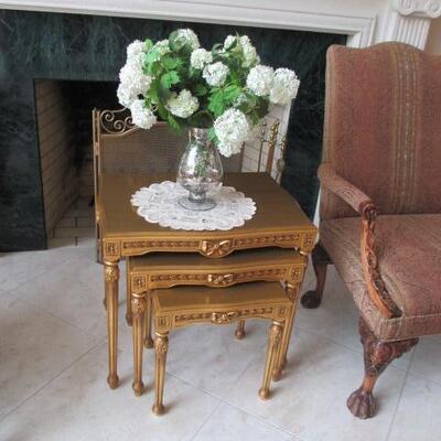 Ornate French Style Nesting Tables 