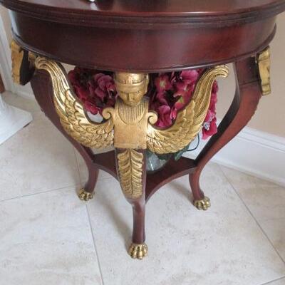 Stunning Rosewood End Table with Gold Accent Tables 