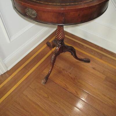 Leather Top Drum Tables 