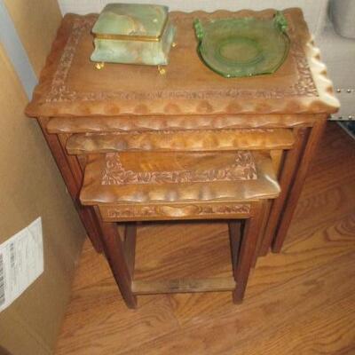 Carved Nesting Tables 