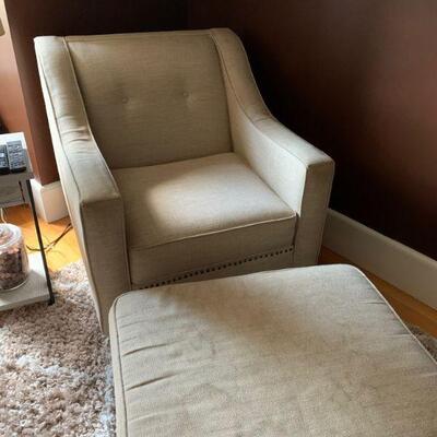 Club chair and ottoman  