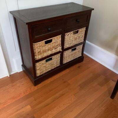 Small 2 drawer dresser with 4 baskets