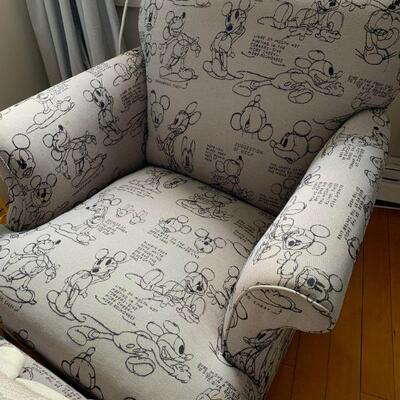 Mickey Mouse upholstered Club chair and ottoman