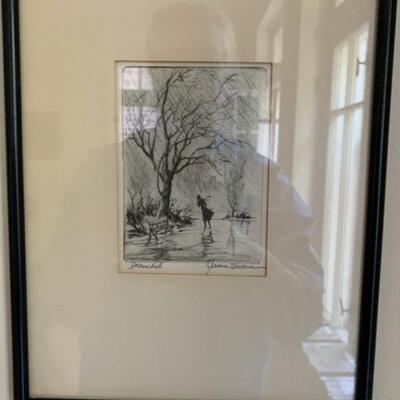 etchings by James Swann, scenes of Chicago