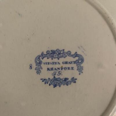 antique plate, blue and white, transferware, made in England