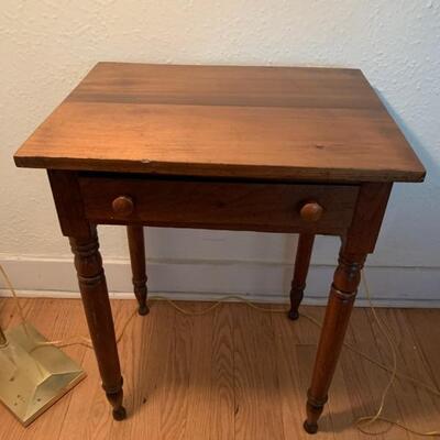 antique table with turned legs