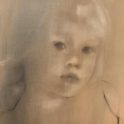 "Shy Girl", oil painting by Zora Duvall