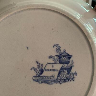 antique plate, blue and white, transferware, made in England, Wedgwood