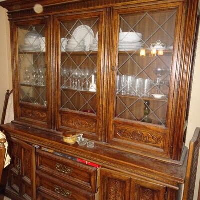 China & China Cabinet (2 pieces) Solid Wood 