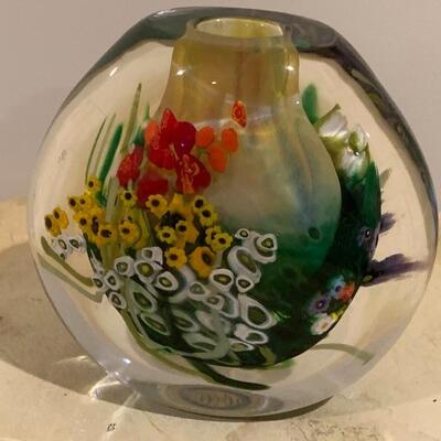 Signed Sea life paperweight 