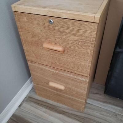 Wooden two drawer file cabinet