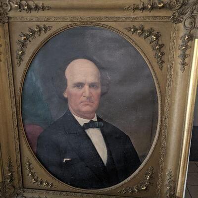 Antique original oil painting of C.B. Wellborn, Civil War era Mayor of Dalton