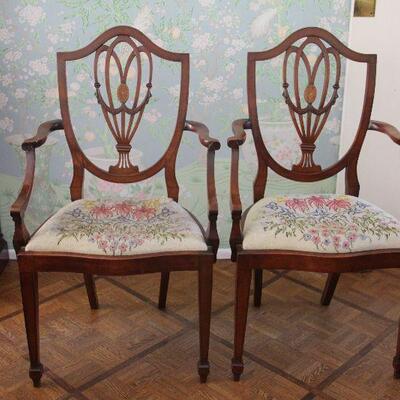 Hand embroidered arm chairs