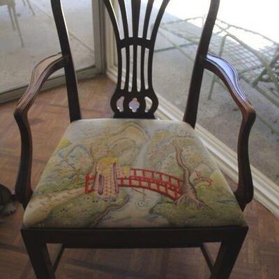 Embroidered antique chair