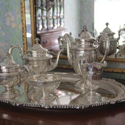 Antique Towle Louis XIV sterling silver tea set