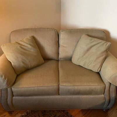 Olive Sherill Love Seat X2 - 37"H x 64"W x 35"D - $130 & $110 (as is)