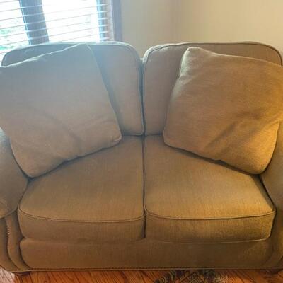 Olive Sherill Love Seat X2 - 37"H x 64"W x 35"D - $130 & $110 (as is) 