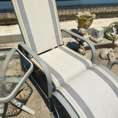5PC Patio Set - 2 x Chairs + 2 x Ottoman + 1 x Hexagon Glass Top Table - $125