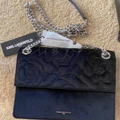 NEW Karl Lagersfeld velvet evening bag