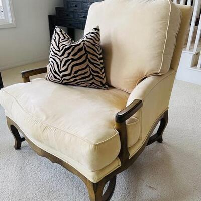 Chair and zebra-print pillow