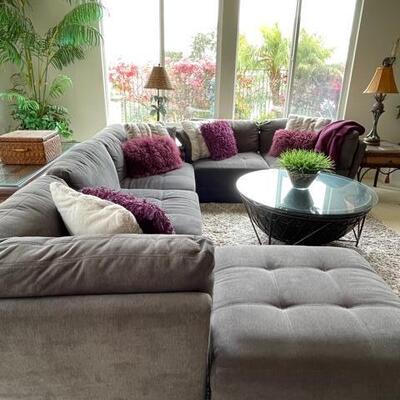 Gray sectional sofa set