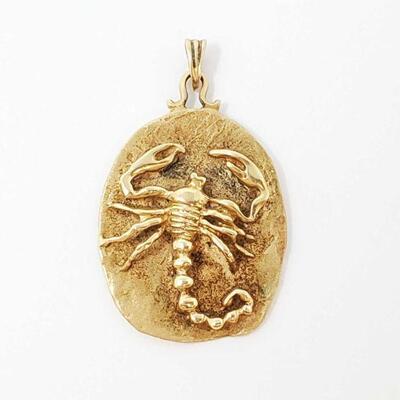 #514 â€¢ 14k Gold Scorpion Pendant, weighs approx 9.3g