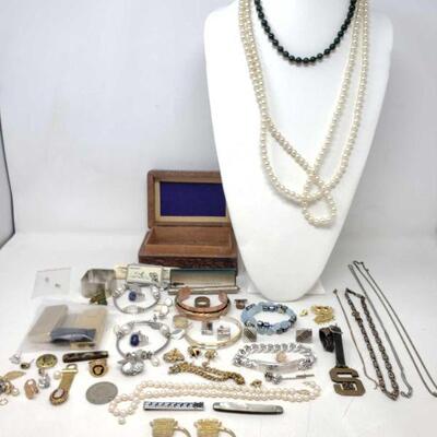 #708 • Costume Jewelry And Jewelry Box