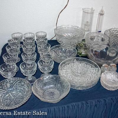 Tables of VINTAGE Crystal and Glassware