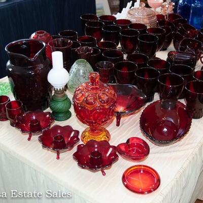 Tables of VINTAGE Glassware
