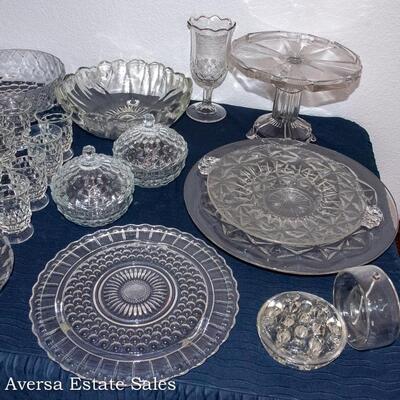 Tables of VINTAGE Crystal and Glassware