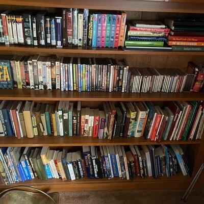 Cook books, VHS, DVD, CDs