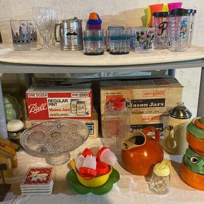 Vintage Mason Jars & Vintage Teapots