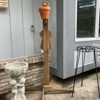 Cement Bird Bath & Plant Stand