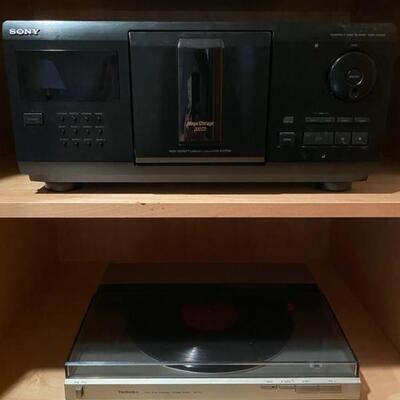 Sony CD Changer 200 Compact Disc Player HiFi Stereo Optical & Technics Direct Drive Automatic Turntable