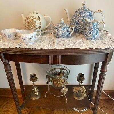 Vintage Accent Table & Vintage Tea Sets 