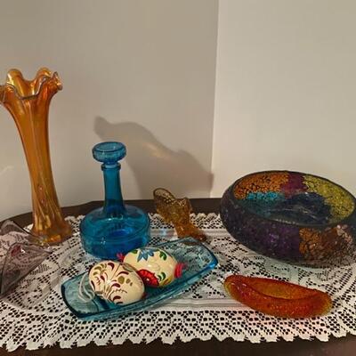 Colored Glass/Depression Glass Decor