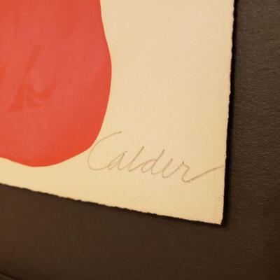 LARGE MCM 1960's abstract by listed artist ALEXANDER CALDER, hand-signed & numbered.