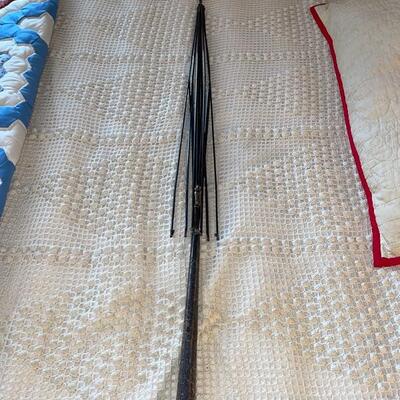 Antique parasol umbrella frame with Sterling Silver handle