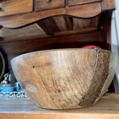 Primitive wooden mixing bowl