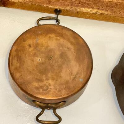 Antique solid copper pots and pans