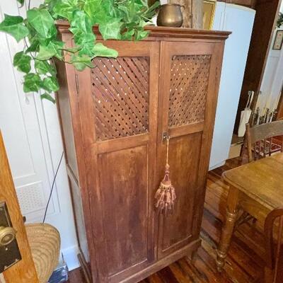 Antique pie safe cabinet