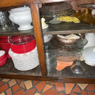 Large variety of glassware and dishes