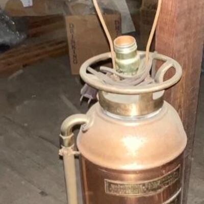 Antique fire extinguisher lamp