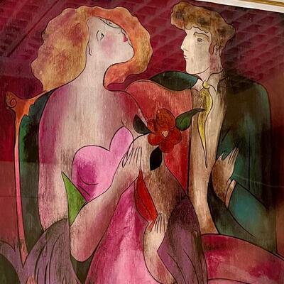 Signed â€œRobe du Soirâ€ Seriolithograph in color on wove paper, by Linda Le Kinff