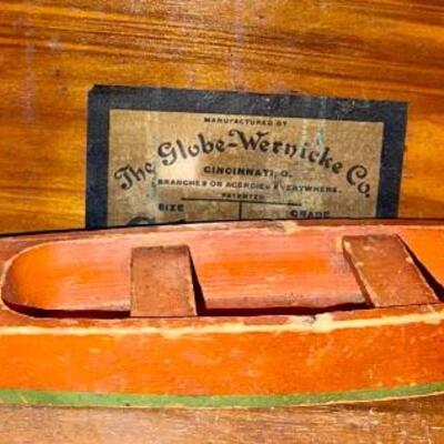 1940s wooden toy boat with wind up motor